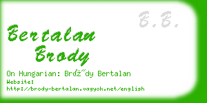 bertalan brody business card